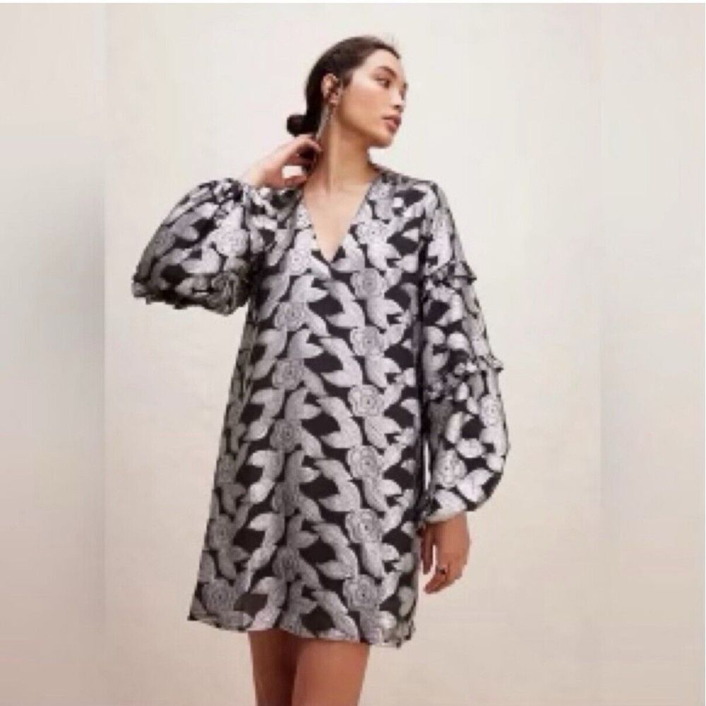 Free People Black and White Mini Dress
